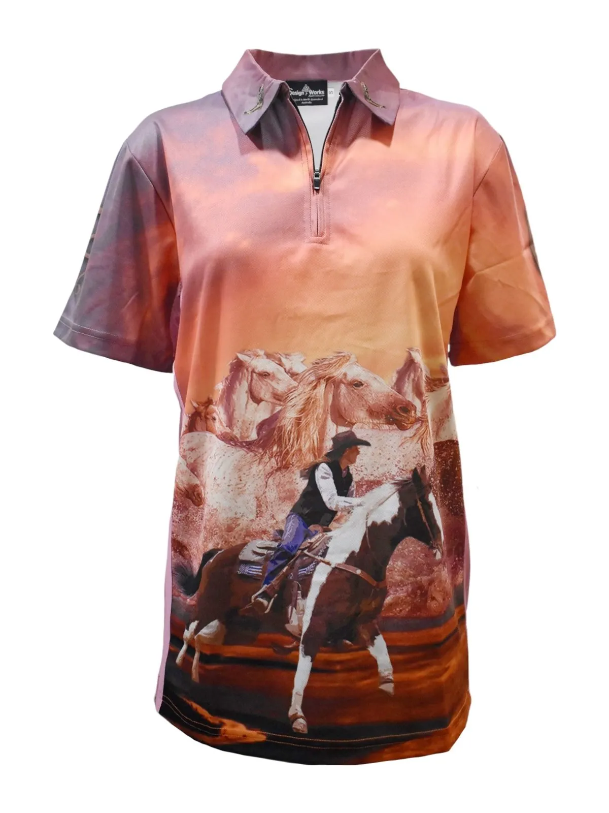 Adult Short Sleeve Polo Shirt - Brumby Dreaming