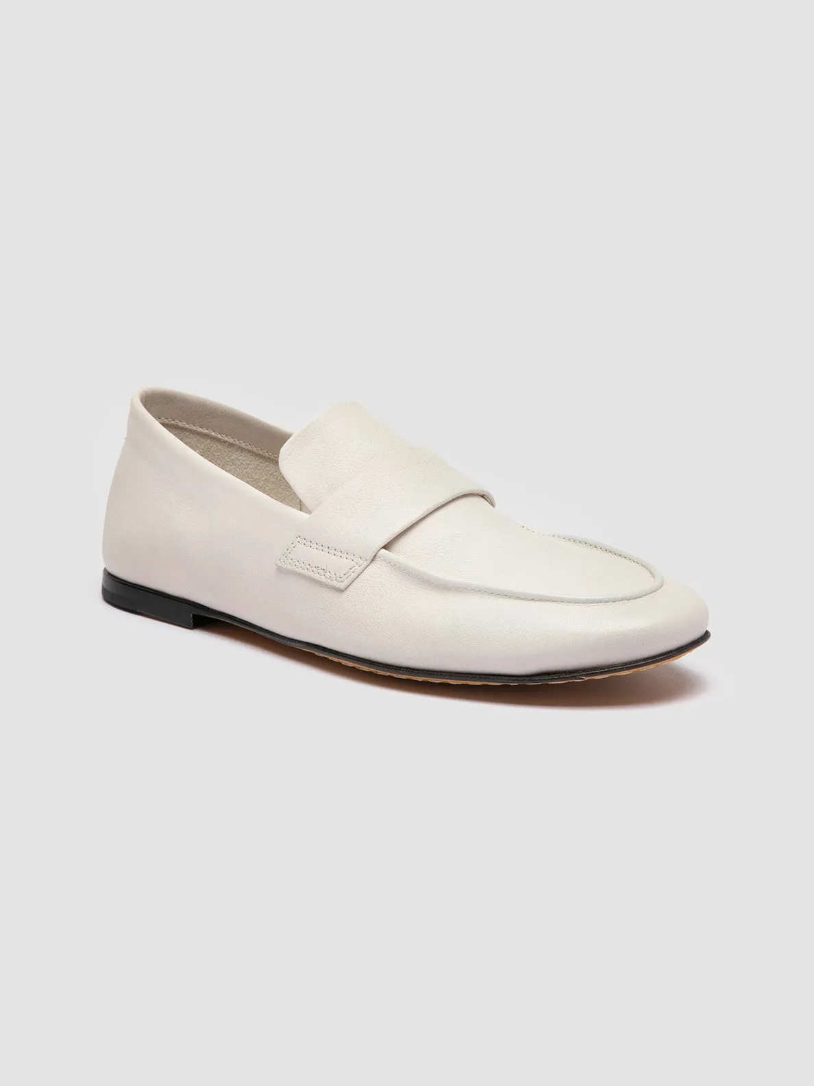 BLAIR 001 -  White Leather Loafers