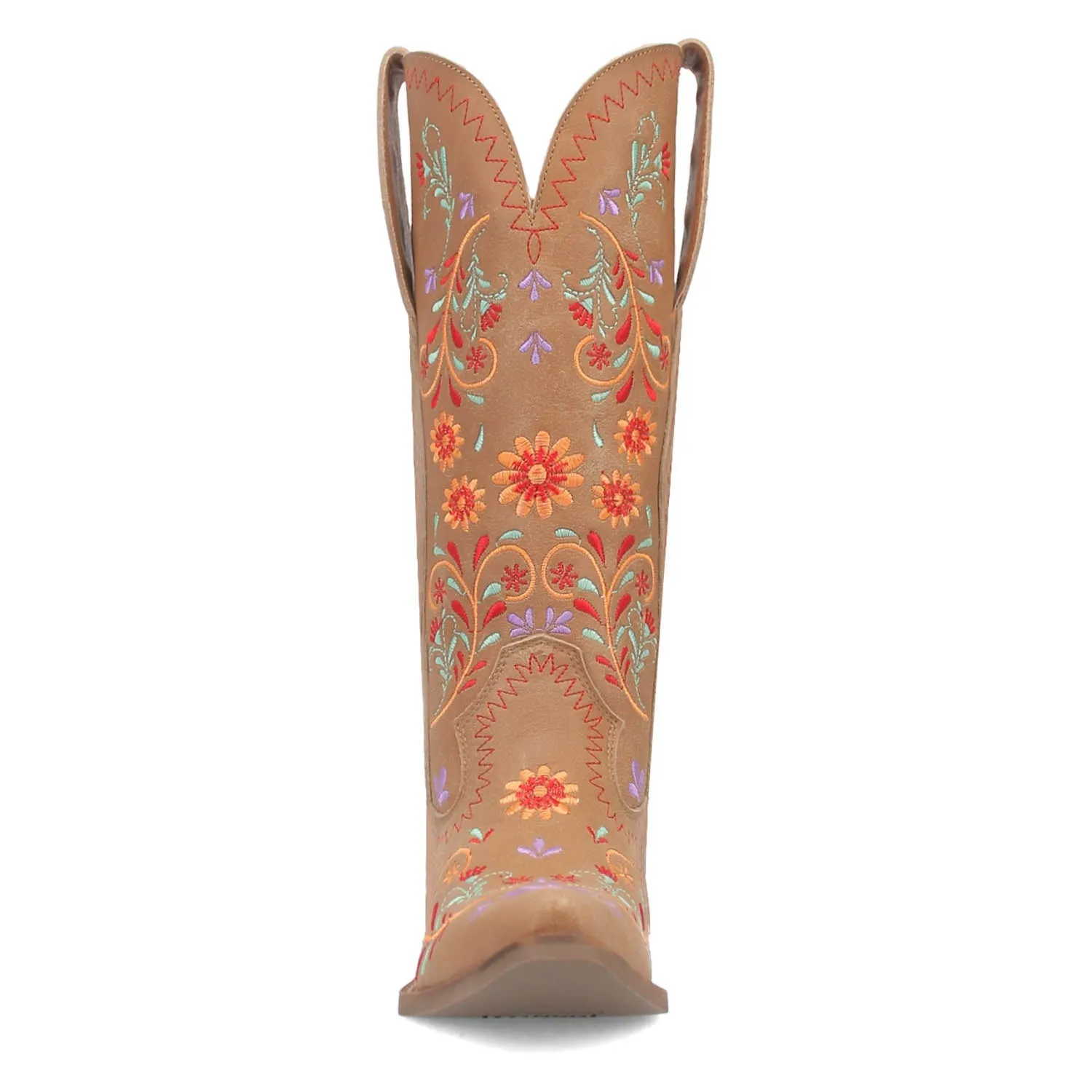 Dingo Womens Beetle Juice Camel Leather Cowboy Boots