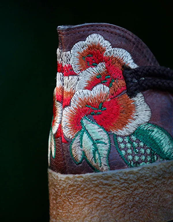 Ethnic Style Comfortable Flower Embroidery Shoes