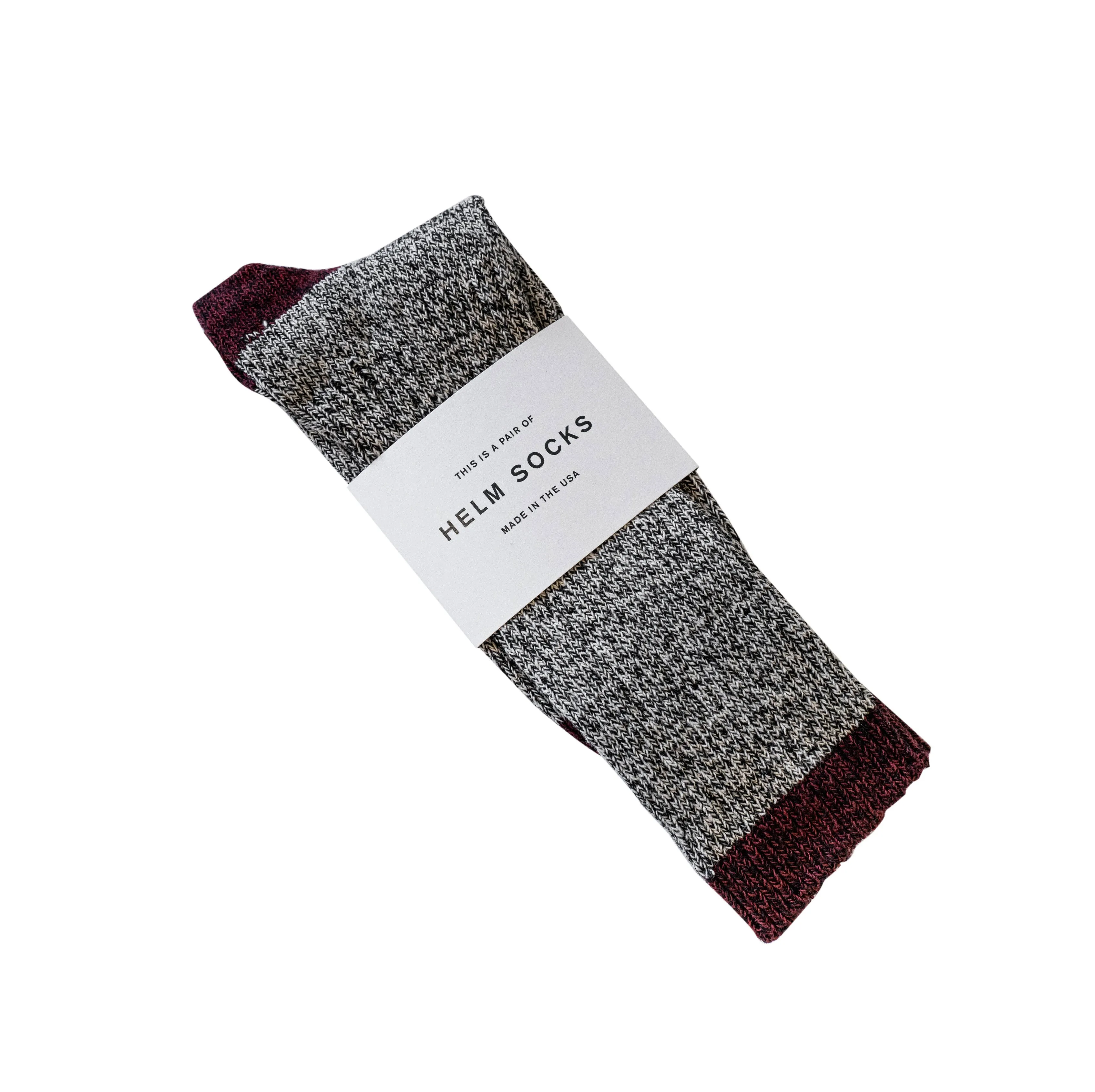 HELM Cabin Socks - Grey   Red