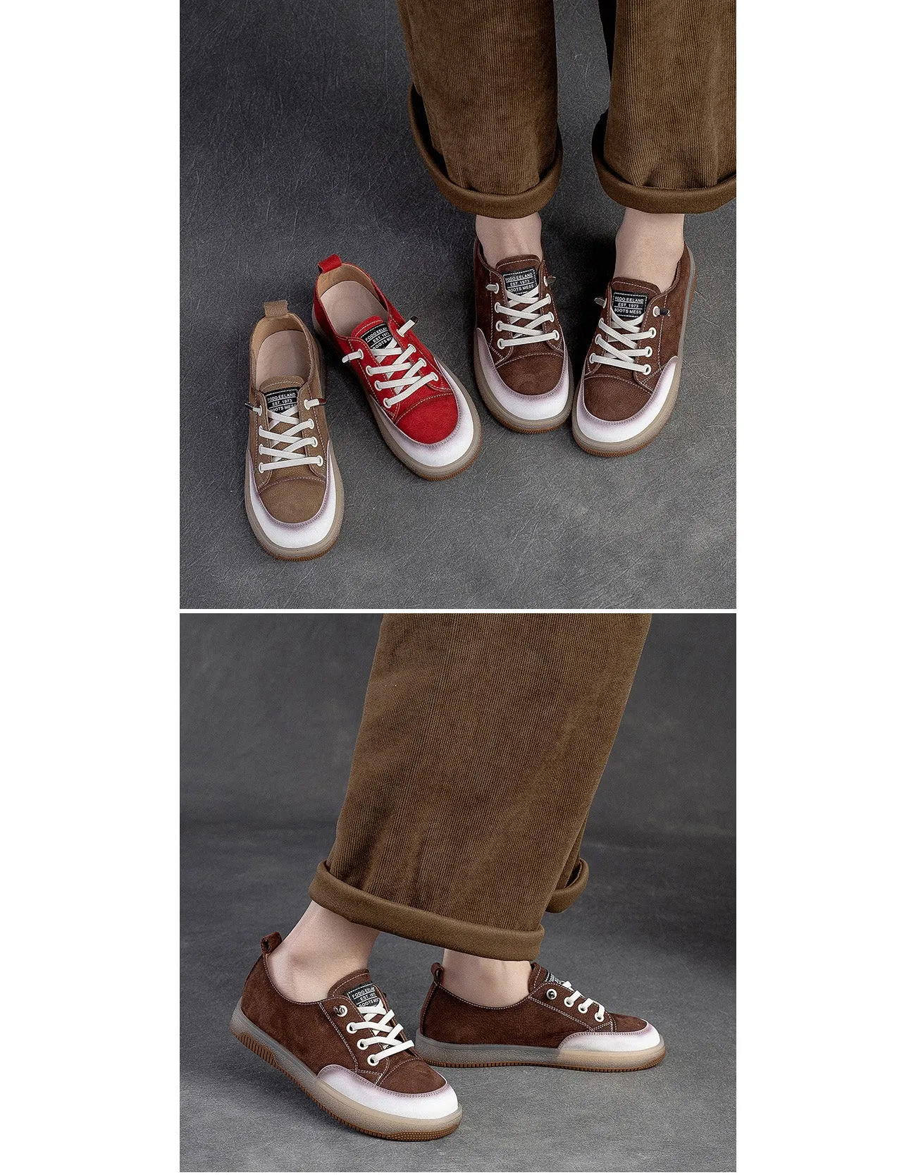 Lace-up Comfortable Suede Casual Sneakers