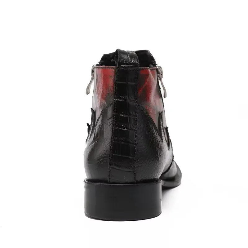 LuxeZip Exotic Leather Zipper Boots