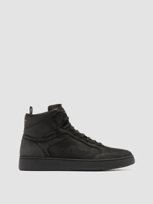 THE ANSWER 004 - Black Leather and Suede High Top Sneakers