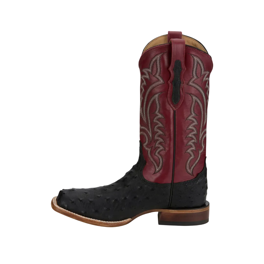 Tony Lama Men's Black Full Quill Ostrich Boot