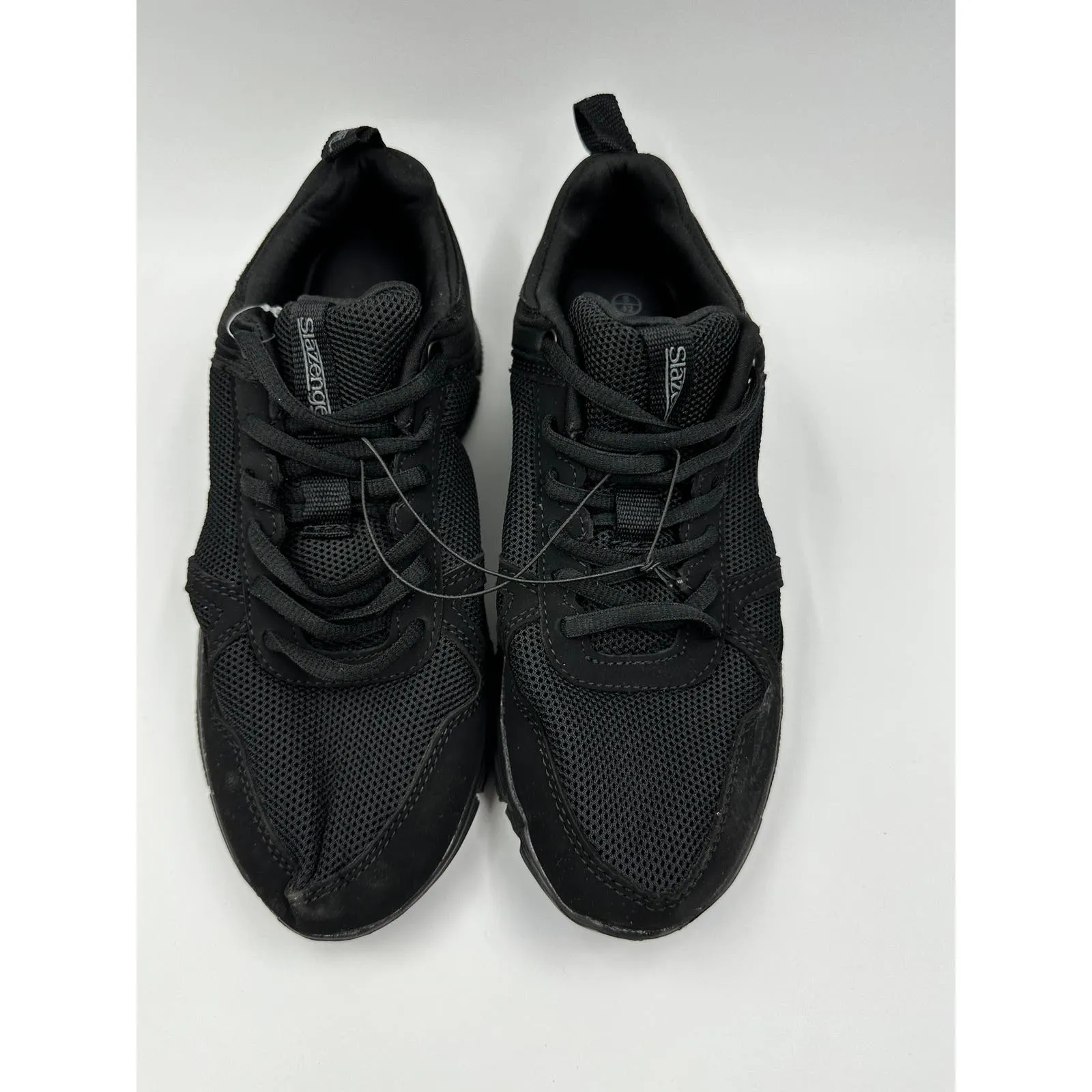 Women's Size 10, Black Sneakers with Thick Black Sole for Ultimate Support