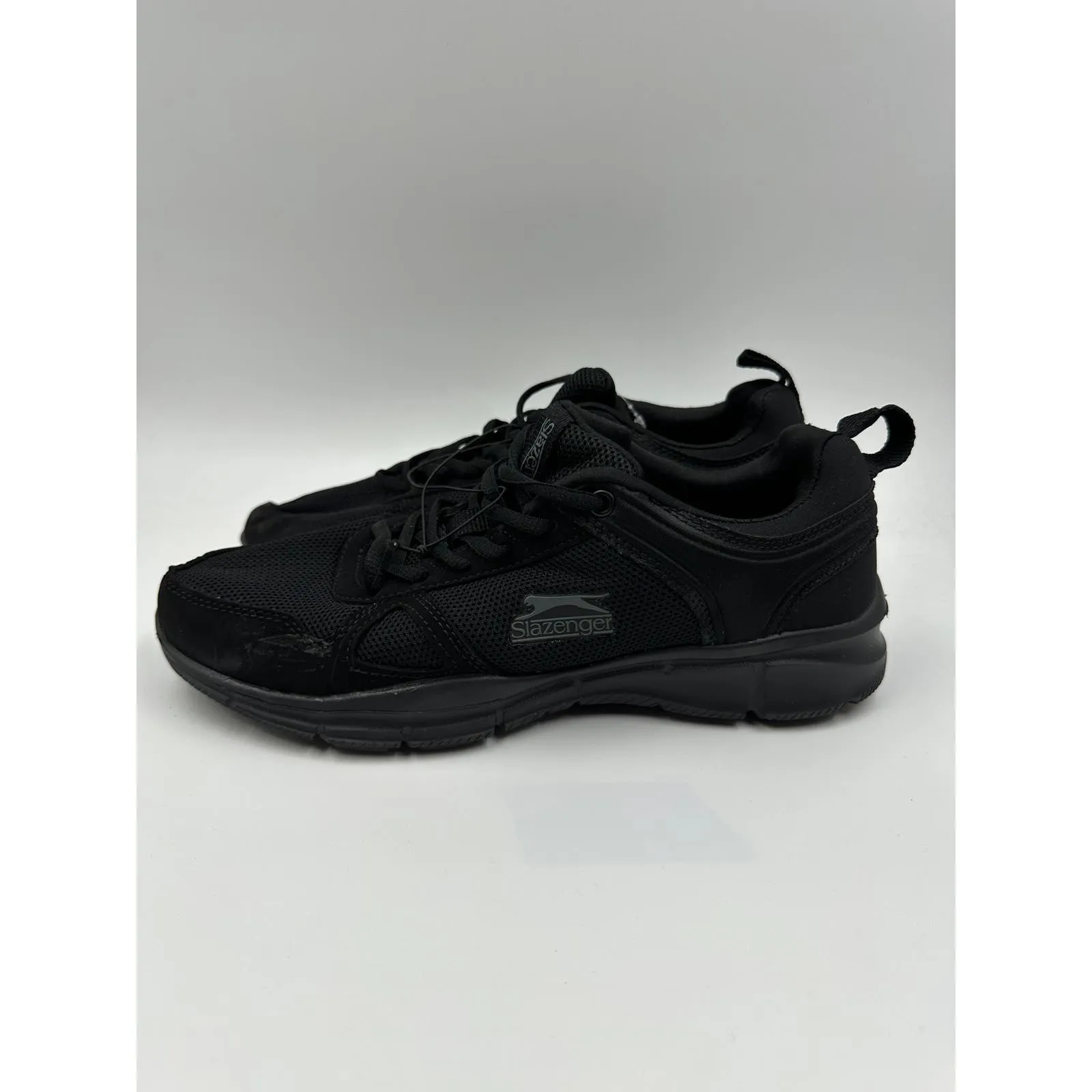 Women's Size 10, Black Sneakers with Thick Black Sole for Ultimate Support